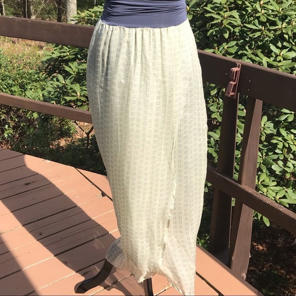 Covet Boho Light Yellow Square Tile Silk Maxi - Picture 1 of 7